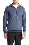Travismathew Zachary Fleece Half Zip Sweatshirt In Heather Blue Nights