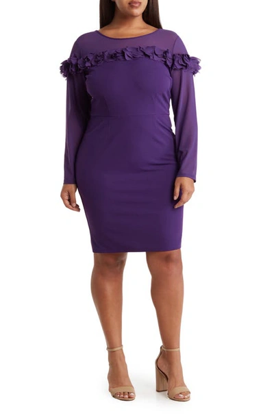 By Design Rosette Long Sleeve Dress In Acai