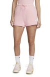 Nike Club Fleece Shorts In Med Soft Pink/ White