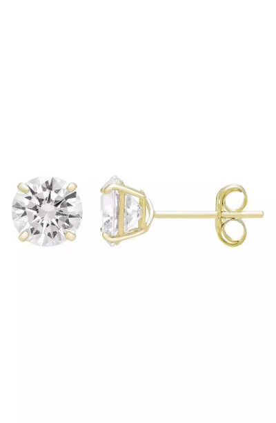 A & M 14k Gold Cz Stud Earrings In Gold
