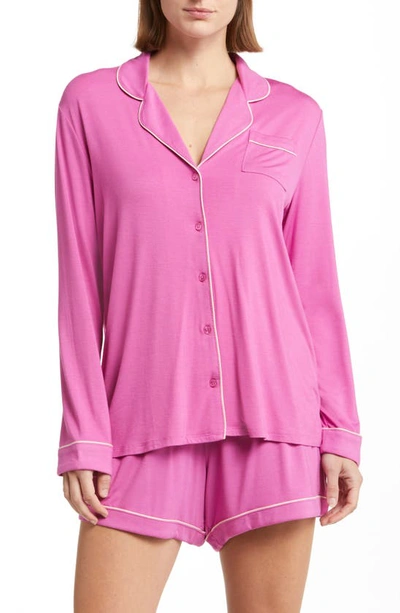 Nordstrom Moonlight Eco Long Sleeve Stretch Modal Short Pajamas In Purple Orchid