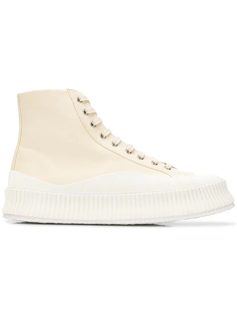 cream high top sneakers