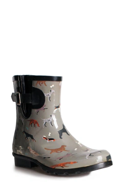 Nomad Droplet Patterned Waterproof Rain Boot In Grey Dogs