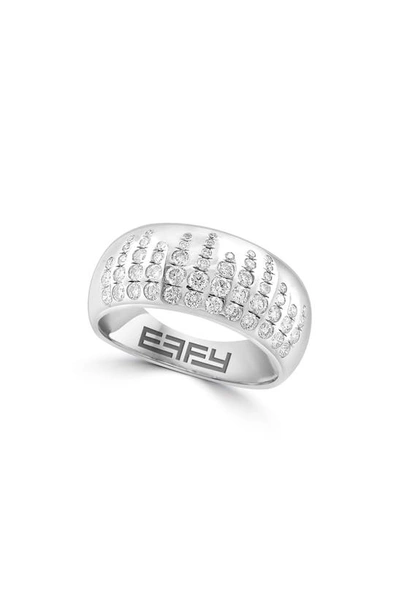Effy Sterling Silver Graduated Diamond Ring