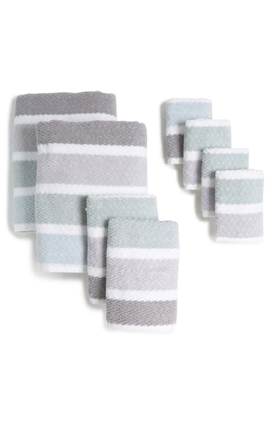 Caro Home 8-piece Cotton Bundle Towel Set In Mineral / Grey