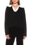 Alexia Admor Evander Retro Collared Sweater In Black