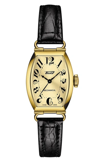 Tissot Porto Croc Embossed Leather Strap Watch, 22mm In Gold
