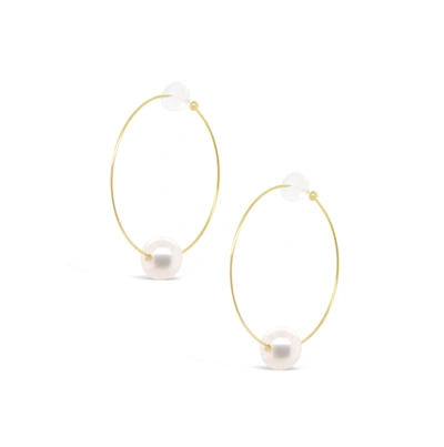 Olivia & Pearl Oh So Fine Hoop Earring 18ct In He/18ct/yg