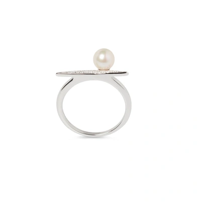 Olivia & Pearl Starlet Pearl Ring In White