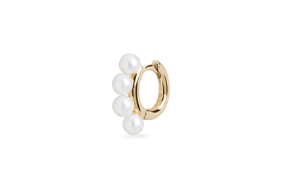 Olivia & Pearl Tiny Pearl Huggie Earring In White