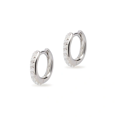 Olivia & Pearl Diamond Crystal Huggie Earrings In D/cryst/he/ss