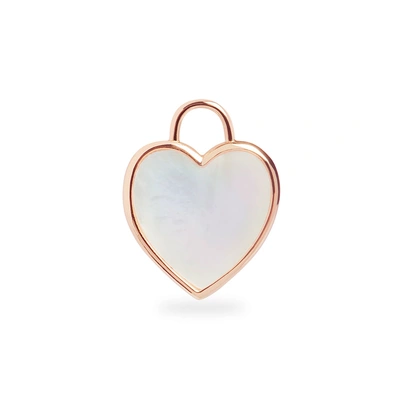 Olivia & Pearl Mother Of Pearl Heart Charm In Gold