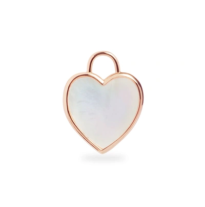 Olivia & Pearl Mother Of Pearl Heart Charm In Mop/heart/crm/rg