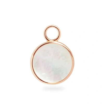 Olivia & Pearl Mother Of Pearl Circle Charm In Mop/circ/crm/rg