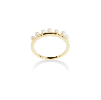 Olivia & Pearl Seed Pearl Queen Ring In Gold