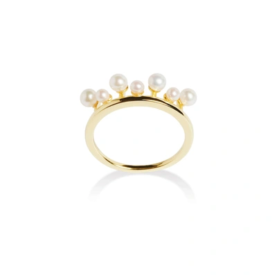 Olivia & Pearl Seed Pearl Empress Ring In White
