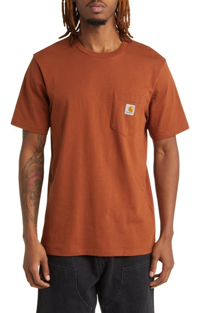 Carhartt Logo Pocket T-shirt In Beaver