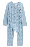 Nordstrom Babies' Sweater Romper In Blue Chambray