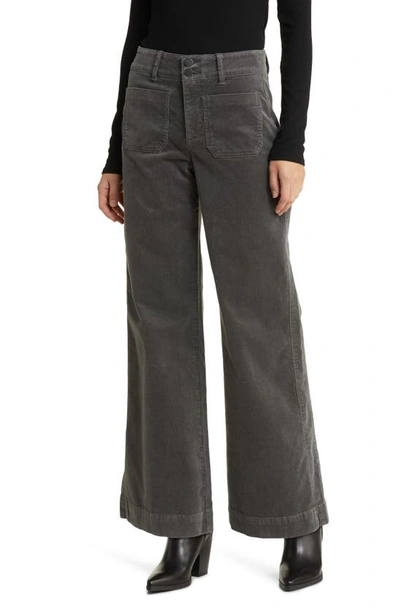 Wit & Wisdom 'ab'solution Skyrise Patch Pocket Wide Leg Pants In Steel Grey