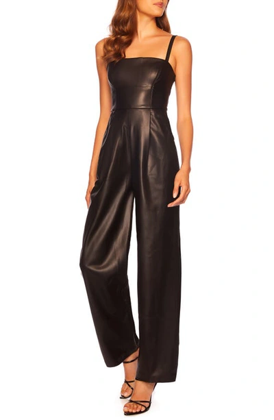 Cassie black leather jumpsuit, MAX&MOI