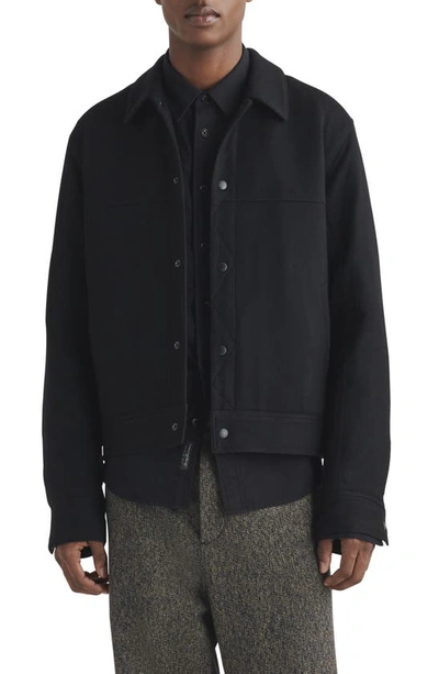 Rag & Bone Owen Wool Trucker Jacket In Blk