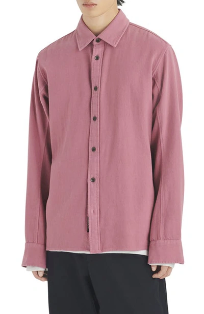 Rag & Bone Austin Oversize Heavy Twill Button-up Shirt In Deep Pink