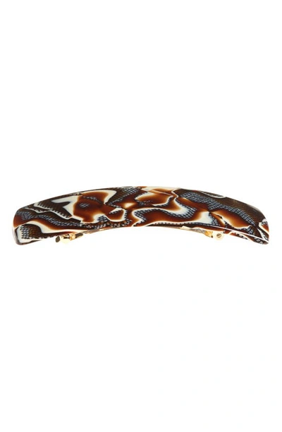 France Luxe Vivienne Marbled Rectangle Barrette In Fudge