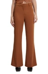 Bardot Halifax High Waist Flare Leg Pants In Chestnut