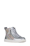 Billy Footwear Kids' Classic Lace High Top Sneaker In Silver Rainbow