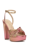 Jessica Simpson Immie Platform Sandal In Soft Pink,gold Faux Leather