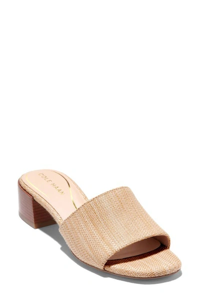 Cole Haan Calli Single Band Block Heel Slide Sandal In Beige