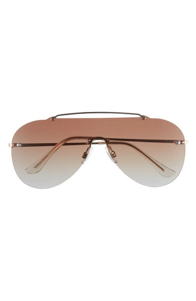 Bp. Rimless Aviator Sunglasses In Brown