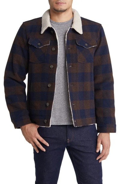 The Normal Brand Buffalo Plush Fleece Lined Jacket In Brown Buffalo