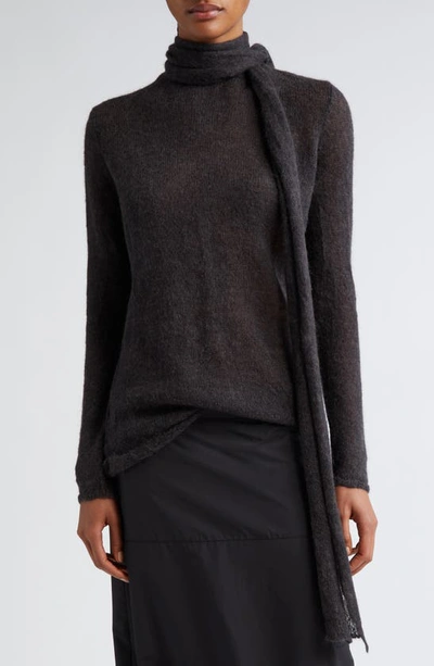 Paloma Wool Sulia Mohair & Alpaca Blend Funnel Neck Sweater In Dark Grey