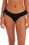 Freya Jewel Cove Italini Frill Bikini Bottoms In Plain Black