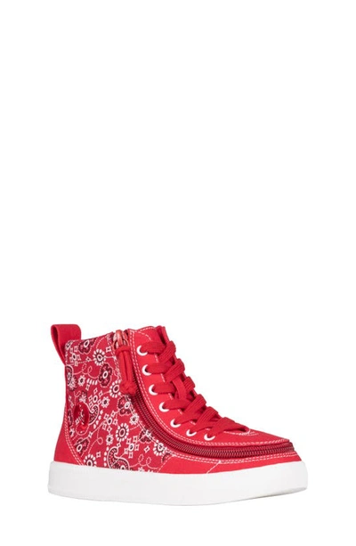 Billy Footwear Kids' Classic Lace High Paisley High Top Sneaker In Red Paisley
