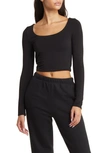 Bp. Deep Scoop Crop Top In Black Jet