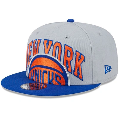 New Era Men's  Gray, Blue New York Knicks Tip-off Two-tone 59fifty Fitted Hat In Gray/blue