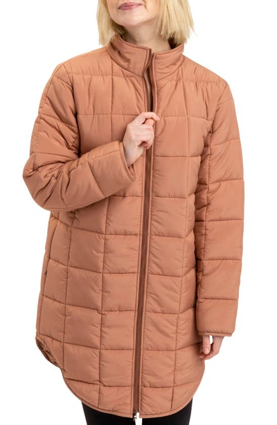 Threads 4 Thought Azima Packable Longline Puffer Jacket In Sandalwood