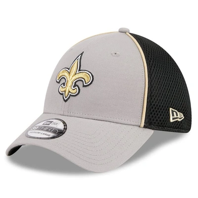 New Era Grey New Orleans Saints  Pipe 39thirty Flex Hat