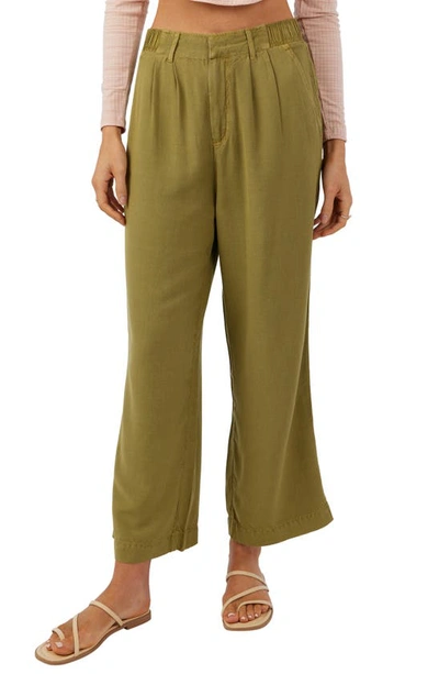 O'neill Rowan Wide Leg Crop Pants In Olive