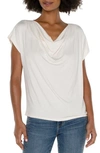 Liverpool Los Angeles Cowl Neck T-shirt In French Cream