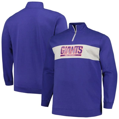 Profile Royal New York Giants Big & Tall Fleece Quarter-zip Jacket