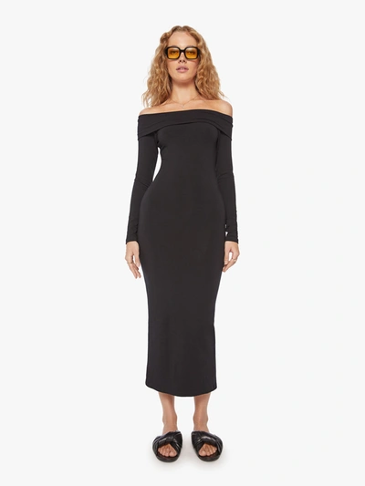 Sprwmn Off Shoulder Dress In Black - Size X-large
