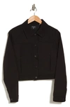 T Tahari Snap Front Crop Jacket In Black