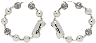 Marc Jacobs Ball-chain Hoop Earrings In Silver