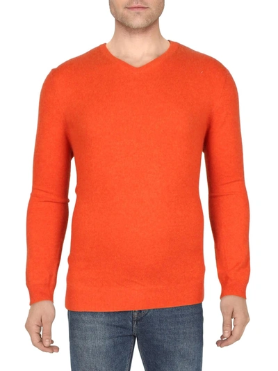 Club Room Mens Cashmere Pullover V-neck Sweater In Multi