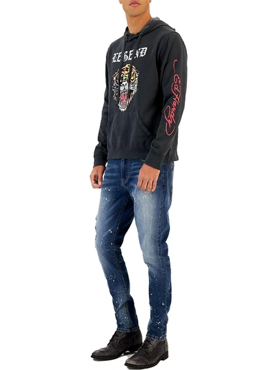 Ed Hardy Legend Tiger Mens Graphic Pullover Hoodie In Black