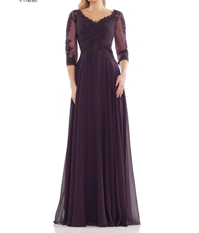 Marsoni By Colors M237 In Eggplant In Beige