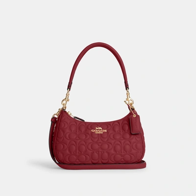 Coach Outlet Teri Shoulder Bag In Signature Leather In Red